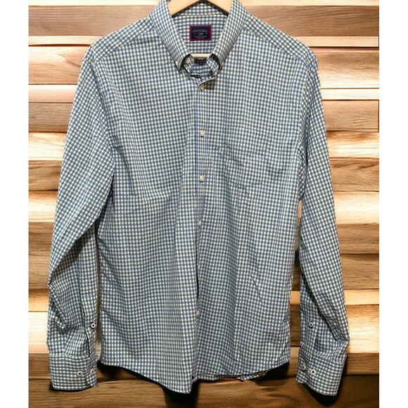 UNTUCKit Long Sleeve‎ Shirt Blue Yellow Gingham Check Slim Fit Men's Size Large - Picture 4 of 4